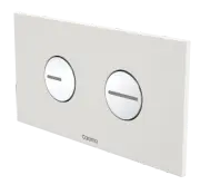 Caroma INVISI SERIES II DUAL FLUSH PLATE & BUTTONS, White Plate, Silver Buttons