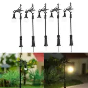 5 Pack LED Street Lamp Set for Model Train N Gauge Realistic Lighting Effects