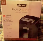 Fellowes Microshred 12 Sheet Micro-Cut Paper Shredder, Black NEW