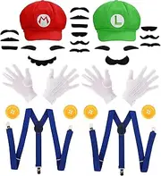 PIIDUOO Mario and Luigi Costume for Adults