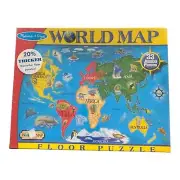 New Melissa & Doug World Map Jumbo Jigsaw Floor Puzzle 33 Pc Sealed 2 ft X 3 ft