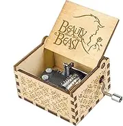 Beauty and The Beast Music Box, Valentine Christmas Birthday Anniversary Wooden Wife Girlfriend Husband Boyfriend Girl Hand Crank Present