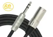 6ft. Kirlin XLR 3-Pin Male to 1/4" TRS Male Patch Cable, OFC Conductors