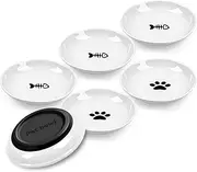 Cat Bowls,No Spill Whisker Fatigue Cat Food Bowl with Anti-Slip Silicone,Ceramic Cat Dishes for Food Water and Wet and Dry,Shallow Plates Set for Indoor Cats,Kittens Small Dogs(6 Pack)