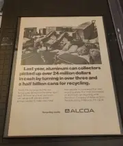 Alcoa Print Ad 1976 Framed 8.5x11 Aluminum Recycling