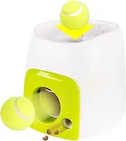 Dog Ball Thrower Launch - Dog Fetch Ball Thrower - Machine with Snack Dispensing Toys Puzzle for Outdoor Exercise Training Puppy Backyard