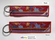 MALAYSIA AIRLINES MH CREW ONLY TAG KEYCHAIN 2017 Key Chain 5" Long RED BATIK