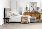 ARAGON Fabric Queen Bed