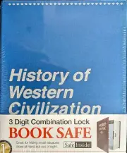 3 DIGIT COMBINATION LOCK BOOK SAFE / HISTORY OF WESTERN CIVILIZATION/NEW SEALED