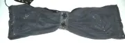 SIZE XS WOMEN'S CHARCOAL GREY SWAROVSKI GEMSTONE 'BEACH BUNNY' BIKINI TOP