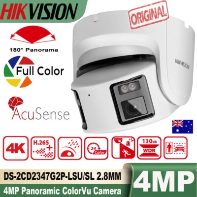 Hikvision Original DS-2CD2347G2P-LSU/SL 4MP ColorVu Panoramic IP Camera Audio AU