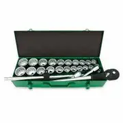 TOPTUL 3/4inch Drive 12PT Flank MET/SAE Socket Set - 26 Piece GCAD2608