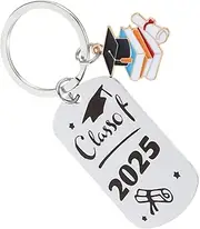 [HORIALENCE] Graduation Keychain for Graduates Sturdy Titanium Steel Key Ring Unique Key Charms for Men Women Inspirational Souvenir for Friends Classmates Family