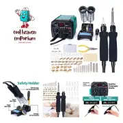 939D-II Pyrography Pen Wood Burning Kit Station 2-in-1 Solid-Point 200~480°C ...