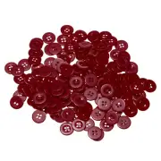 160pcs Resin Sewing Buttons 5/8" Round Flat 4-Hole Craft Buttons, Dark Red