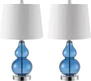 Lighting Collection Brisor Blue Chrome Double Gourd 22-Inch Bedroom Living Room