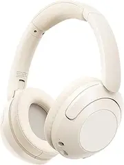 H1 Bluetooth Over-Ear Headphones, Bluetooth 5.3, Hi-Fi Stereo Bass Headphones Wireless with Mic, 40H Playtime, Soft Earmuff, Foldable Headset for Phone/PC (White)