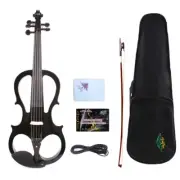 5 String Electric Violin 4/4 Silent Solid wood Nice Tone Free Case Black