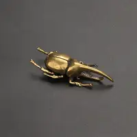 在飛比找蝦皮購物優惠-實心黃銅仿真昆蟲銅蟲子茶寵茶道擺件古銅創意獨角仙甲蟲動物擺件