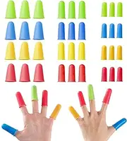 36 Pcs Silicone Finger Protectors Rubber Finger Tips Hot Glue Fingers Tips Pads Rubber Thimble Rubber Finger Protector for Ironing, Sewing and Sorting (Colorful)