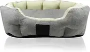 Mello-The Ultra Bolster Dog Bed with Removable Washable Pillow for All Pet Breeds, Ivory Tweed, Medium