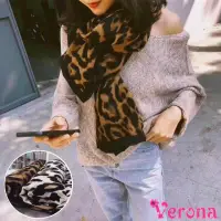 在飛比找momo購物網優惠-【Verona】韓版時尚豹紋包邊百搭棉麻絲巾圍巾