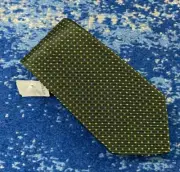 NEW Luciano Barbera Blue Yellow Green Black Geometric Cotton Silk Necktie Italy