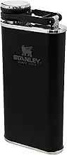 Stanley Classic Wide Mouth Flask 0.23L/8OZ Matte Black with Never-Lose Cap â€“ Wide Mouth Stainless Steel Hip Flask for Easy Filling & Pouring | Insulated BPA FREE Leakproof Flask