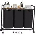 Laundry Hamper, Laundry Basket, Laundry Sorter with 3 Pull-Out and Removable