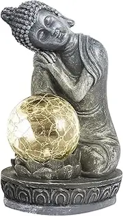 Outdoor Buddha Statues for Garden | Waterproof Solar Outdoor Garden Statues | Figurine Lights for Courtyard Backyard Meditation Patio Yoga Friends Offices Festival Family