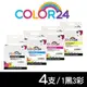 【COLOR24】for Brother 1黑3彩 高容量 LC3619XL BK/C/M/Y 相容墨水匣 /適用 MFC J2330DW/J2730DW/J3530DW/J3930DW