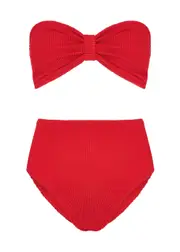 Hunza G Ruby High-waist Seersucker Bikini - Red - One Size One Size
