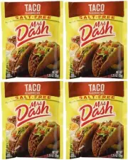 Mrs Dash Salt Free Taco Seasoning Mix (1.25 oz 1.25 Ounce (Pack of 4)