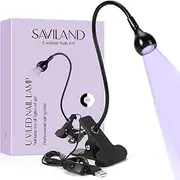 Saviland U V LED Light for Nails - Mini Black Lights U V Nail Lamp with Securing Clip Rotatable, Nail Dryer Nail Art LED lamp (3W) for Curing Gel Polish Manicure Home DIY