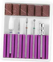 Beatifufu Professional Manicure Drill Bits Set Nail Grinding Head Kit 5pc Nail Drill Bits