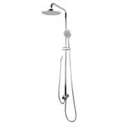 ACA WELS Round 8'' ABS Plastic Rainfall Shower Head 5-MODE Handheld Set Adjustable Height Gooseneck Arm Wall Rail Diverter Chrome