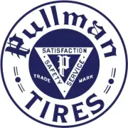 Pullman Tires of East Palestine, OhiO NEW Sign 28" Dia Round AMERICAN STEEL