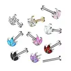 Piercing Labret Monroe Titanium And Zirconium Or Opal - Sheet Marquise
