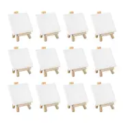 4x3" Canvas Boards for Painting, 12Pack Cotton Wood Frame Blank Canvas Panel