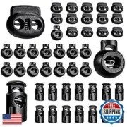 Jneoace 45 Pcs Plastic Cord Locks End Spring Stopper, Spring Cord Toggle for