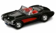 1957 Chevrolet Corvette Convertible Black Yatming 94209 1/43 Scale Diecast Car