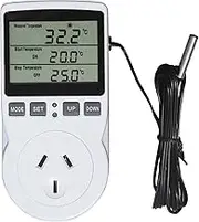 Digital Temperature Controller Thermostat Heating and Cooling Mode Outlet Socket with 1.7m Sensor for Carboy Homebrew Fermenter Greenhouse Terrarium 240V 10A 2400W