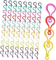 AUTSUPPL DIY Craft Keychains 120 Pack of Plastic Lobster Claw Clasps Color Light Bulb Style Keyring Hooks for Accessories Versatile Backpack Clips
