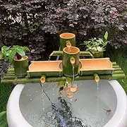 Water Feature Garden Fountain Bamboo Garden Decoration Suitable for Decorating Fish Tanks, Stone Tanks, Ponds Automatic Beautification of Water Featur (Water Wheel 70cm/27.6in)