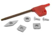 WEN CH016R 4-Piece Carbide Chisel Tips for Indexable Wood Turning Chisels