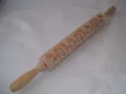 Embossed Wooden Rolling Pin Christmas Elk Reindeer Cookies NWT New Unused