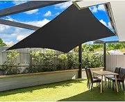 Instahut Sun Shade Sail Cloth Shadecloth Outdoor Garden Canopy Awning Rectangle 280gsm 6x8m-Black