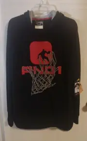AND1 Hoodie Mens XL Black Basketball Bank Shot Pullover Sweatshirt NEW