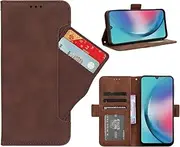 [GoshukunTech] Phone Cover for Samsung A25 5G,for Samsung Galaxy A25 5G Wallet Case[ 5 Card Slots Leather Wallet ] Soft TPU Inner Case Flip Cover Stand Feature -Dark Brown