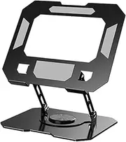 Carbon Steel Laptop Stand Notebook Desk Mount Laptop Riser Rotation Reading Stand for Meeting, Black
